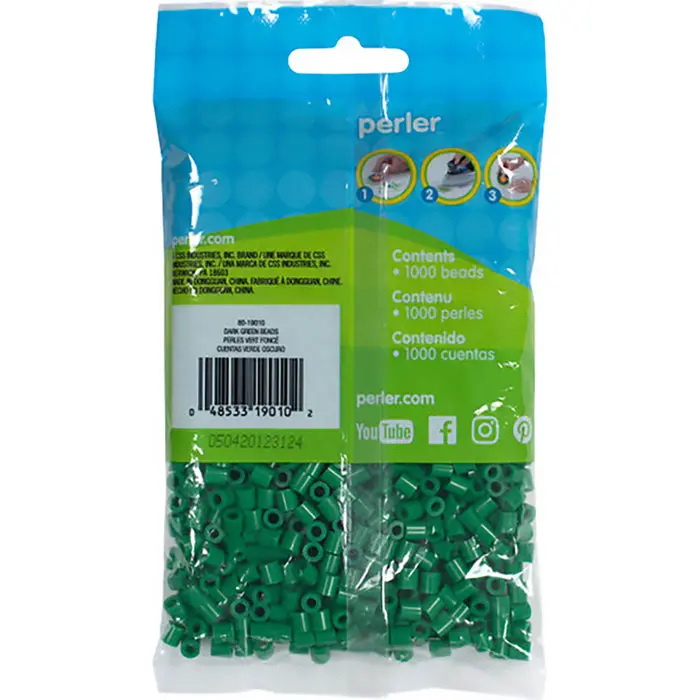 1779681602476464-1.webp 1,000 Perler Beads - Dark Green - Image 1