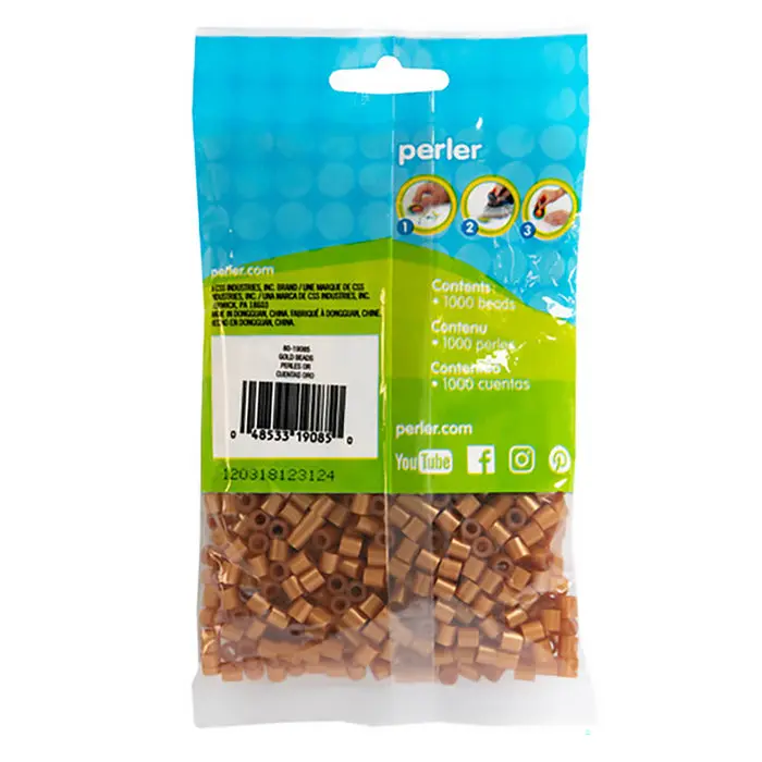 1779681608735938-1.webp 1,000 Perler Beads - Gold Metallic - Image 1