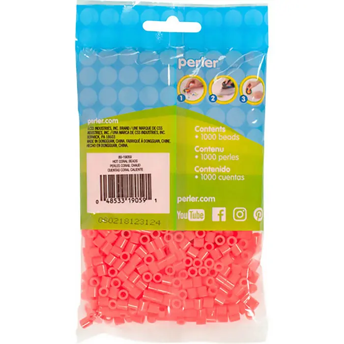 1779681609033155-1.webp 1,000 Perler Beads - Hot Coral - Image 1