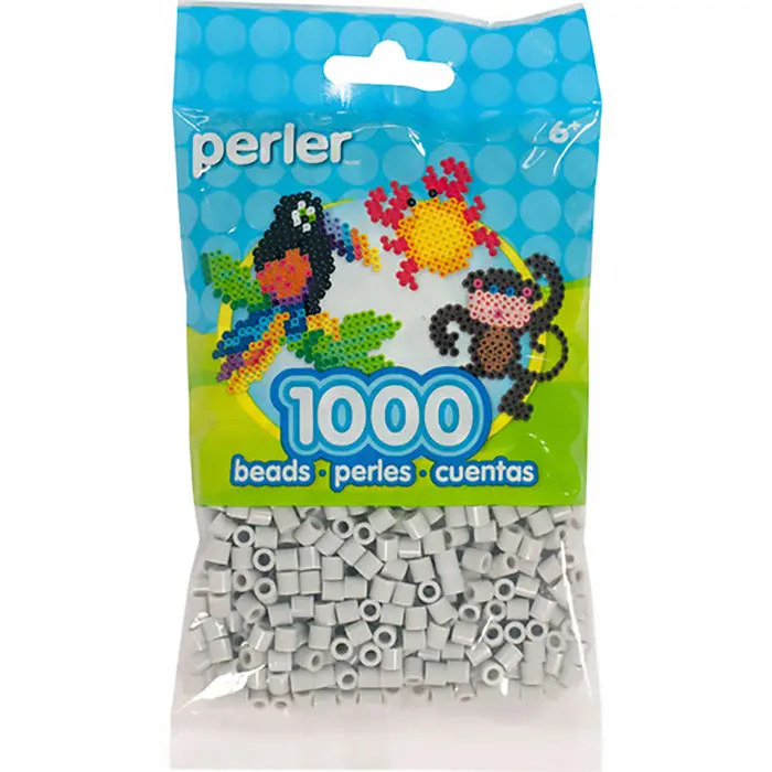 1779681612130276-1.webp 1,000 Perler Beads - Light Grey - Image 1