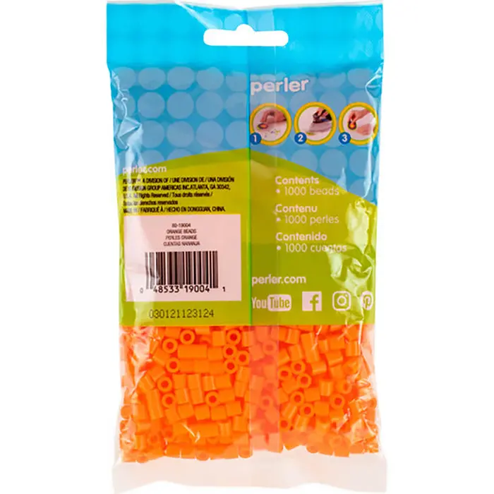 1779681613874502-1.webp 1,000 Perler Beads - Orange - Image 1