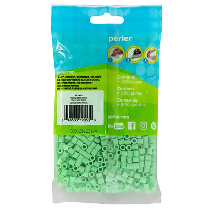 1779681615527180-1.webp 1,000 Perler Beads - Pastel Green - Image 1